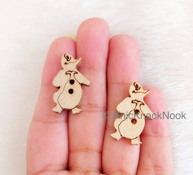 Wood Penguin Buttons
